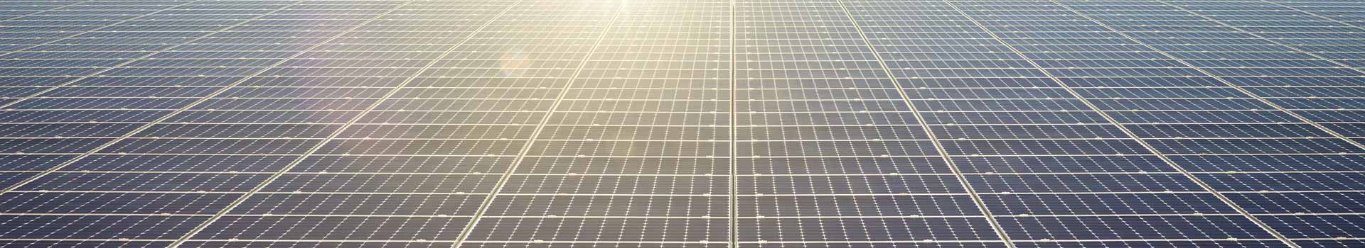 Nahansicht einer großen Fläche aus Photovoltaikmodulen
