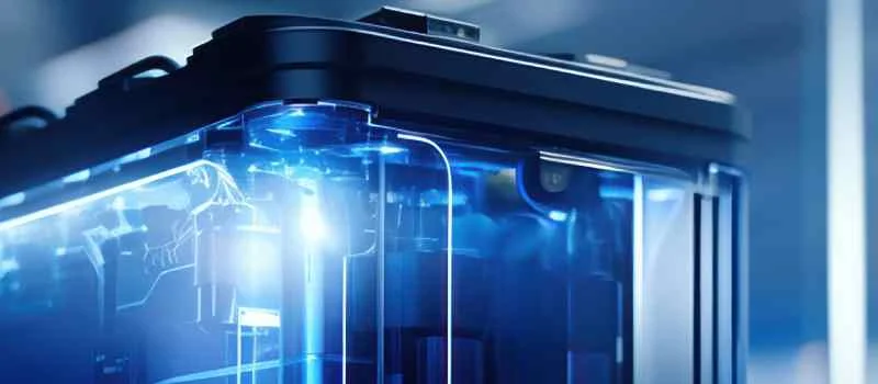 Futuristische Illustration eines Batteriespeichers