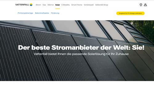 Vattenfall Solar – vorhandenes Unternehmensmotiv