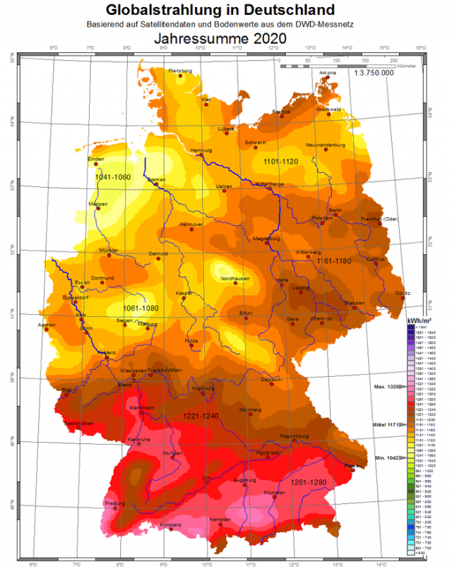 Globalstrahlung – Werte, Tabelle & Erklärung | Echtsolar Globalstrahlung – Werte, Tabelle & Erklärung | Echtsolar