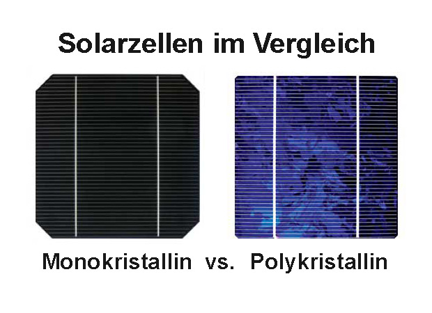 monokristalline und polykristalline Solarzellen im Vergleich