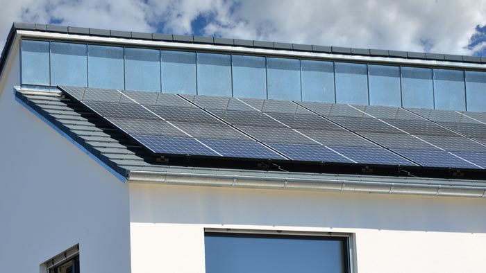 Solarmodule auf Pultdach